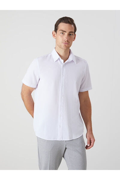 LC Waikiki Regular Fit Short Sleeve Poplin Men's Shirt