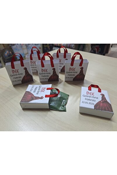 Büşra Süsleme ÇANTALI ÖZEL TASARIM PAKETLENMİŞ DAĞITMALIK TÜRBANLI KINA 30 LU...