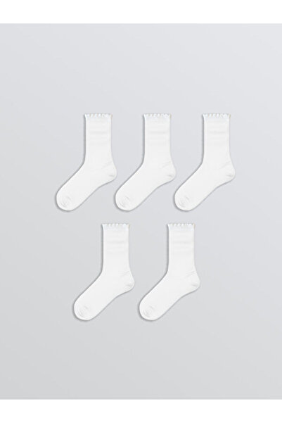 LC Waikiki Rmz Gi̇yi̇m Farkiyla Ruffled Women's Socks 5-Pack