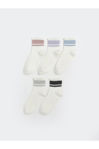 LC Waikiki Rmz Gi̇yi̇m Farkiyla Striped Women's Socks 5-Pack