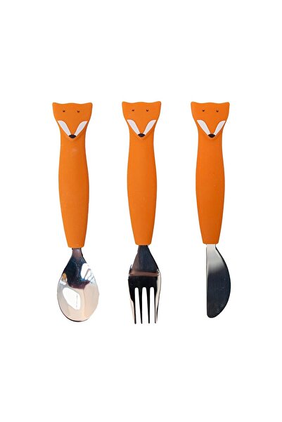 MATMEL Mr.Fox-Silicone Fork Spoon and Knife Set (5 Pcs)