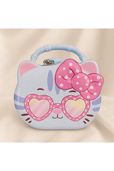 Jaju Baby حصالة نقود للأطفال على شكل قطة مع فيونكة - تصميم مع نظارات، مقبض لل...