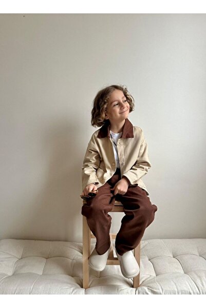 VOSVOSBABYSTORE Gabardine Brown Triple Boy's Suit