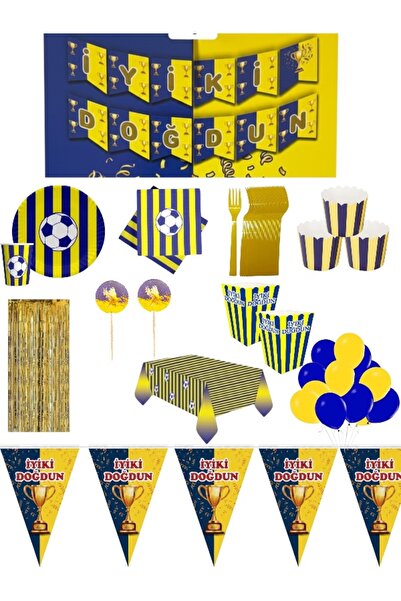 CAVAŞ sun hat SARI LACİVERT taraftarlar için ful+full 16 Kişilik Arka fon perde