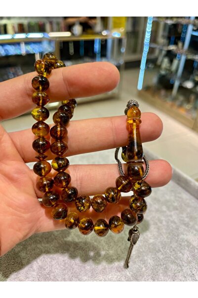 Doğaltaş Yosun fosilli Baltık damla kehribar