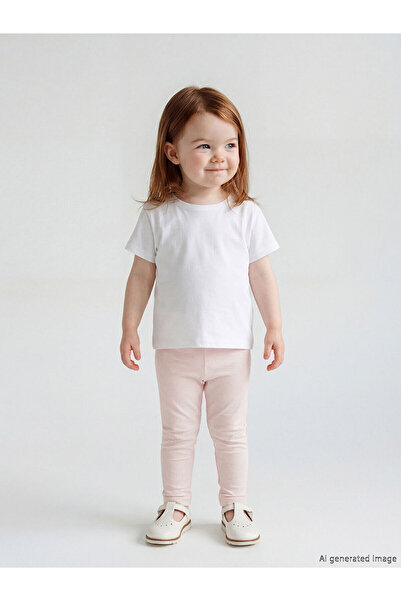 LC Waikiki Nevavm Farkıyla Lcw Baby Pink Elastic Waist Baby Girl Leggings
