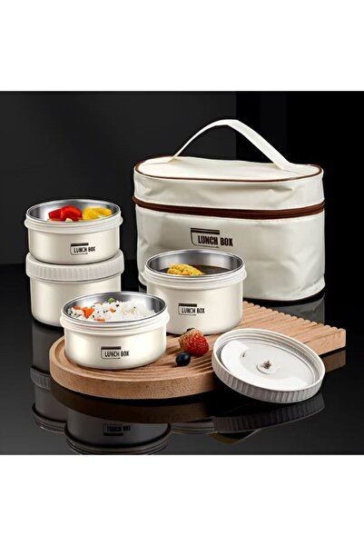 OEM Set de 4 recipiente termic cu geantă de transport, interior din oțel inox...