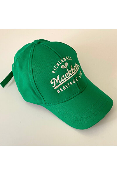 Mackbear Coffee Co. Mackbear Ayarlanabilir Unisex Şapka Düz Model Logolu Yeşil