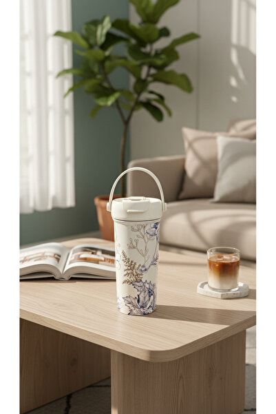 Generic A portable Thermal water bottle mug with a stylish botanical design, ...