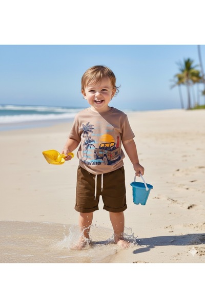 Midikon Printed Suit with Gabardine Pants