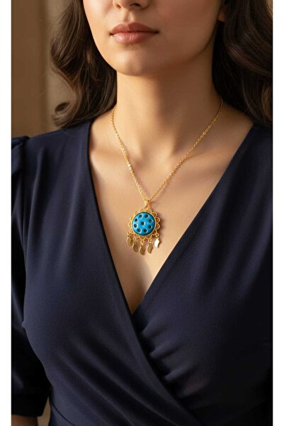Newa Jewellry Çelik Süryani taşlı kolye