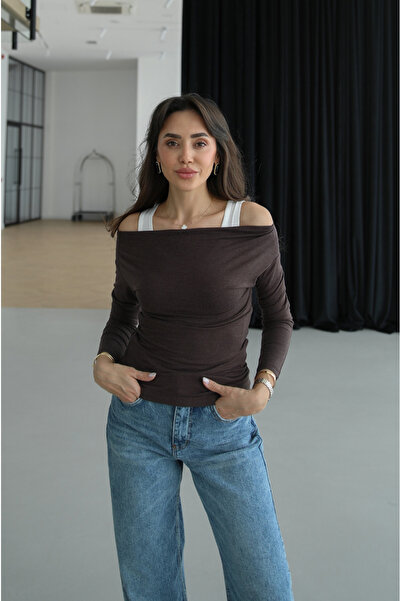 Havoş Brown Athlete Blouse Double Set