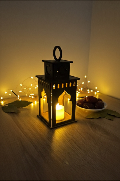 kalides Ramazan Fener & Kandil , Ahşap Dekoratif Mumluk Hediye, Tealight