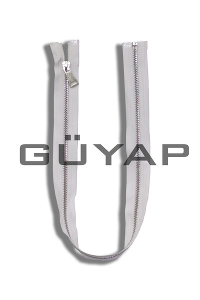 GÜYAP YAPI TEKSTİL Premium Demir Diş Mont Fermuarı [ 60 cm Beyaz - Nikel Diş ...