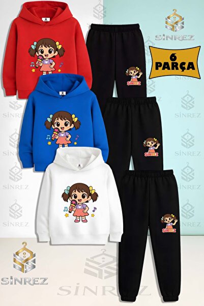 SİNREZ Set de 3 piese pentru copii, unisex, pentru fete, cu microfon, cu impr...