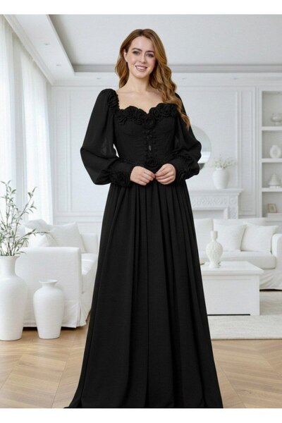 alqarat The "Evelyn" Floral Corset Gown