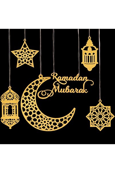 Chielor 6 Pcs Ramadan Mubarak Acrylic Hanging Ornaments