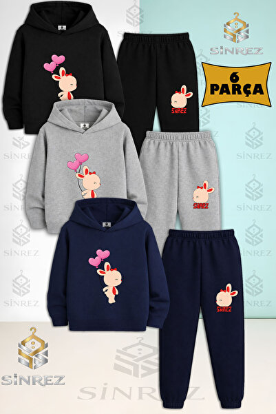 SİNREZ Set de 3 piese pentru copii, unisex, cu imprimeu TAVSAN HEART BALLOON ...
