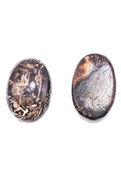 Generic قطع بيضاوية من المرجان الأسود الطبيعي 38 مم × 23 مم - أحجار مرجان أسو...