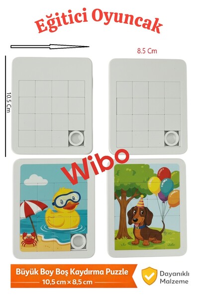 Oyuncak Fabrikası Promosyon Kaydırma Puzzle 10,5x8,5 cm -Boş Beyaz Baskıya Uy...