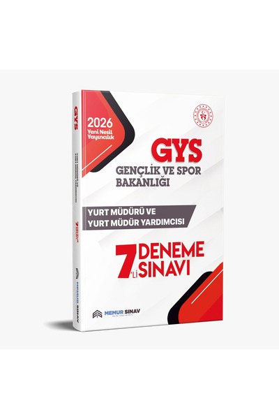 MemurSınav GENÇLİK VE SPOR BAKANLIĞI YURT MÜDÜRÜ/YURT MÜDÜR YRD. 7'Lİ DENEME