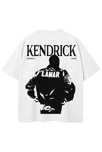 Vordevia تي شيرت كيندريك لامار أبيض كبير الحجم مطبوع للجنسين، تي شيرت يومي مر...