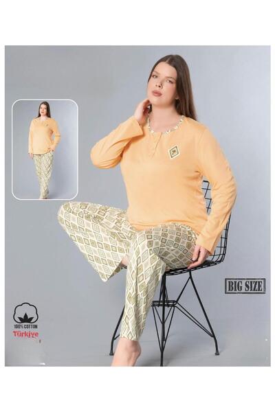 kapbirtane Melodi Women's Large Size Standard Fit 100% Cotton Buttoned Collar...