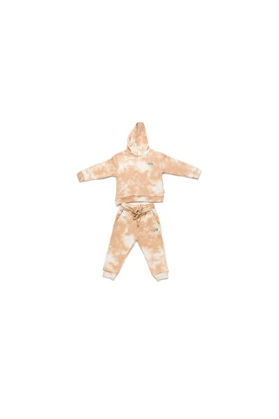 PETIT-ATELlER PETIT ATELIER Kids Beige Tie Dye Hoodie and Jogger Pants Set Cl...