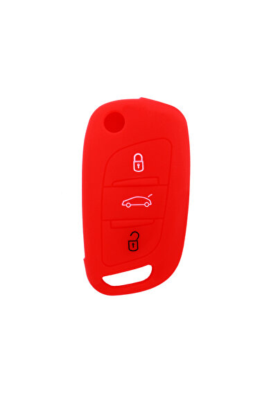 AUTOTOB Husa cheie briceag, din silicon, Citroen/Peugeot, rosu