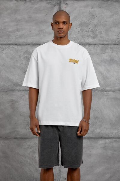 NOMARC White Strideout Printed Oversize Tshirt