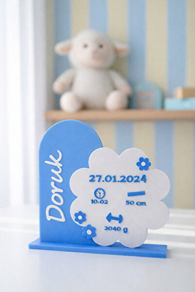 lysiaaccessory Kişiye Özel Bebek Doğum Anı Panosu – Stantlı 3D Baskı Yeni Doğ...