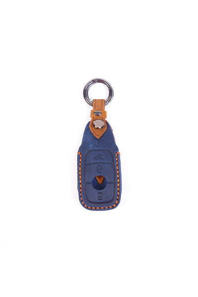 AUTOTOB Mercedes car key case, Leather, blue