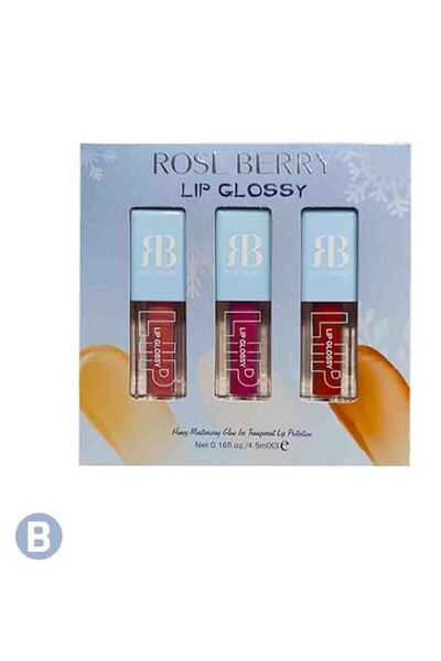 ROSE BERRYY ليب قلوس 3 قطع ، روز بيري درجة B