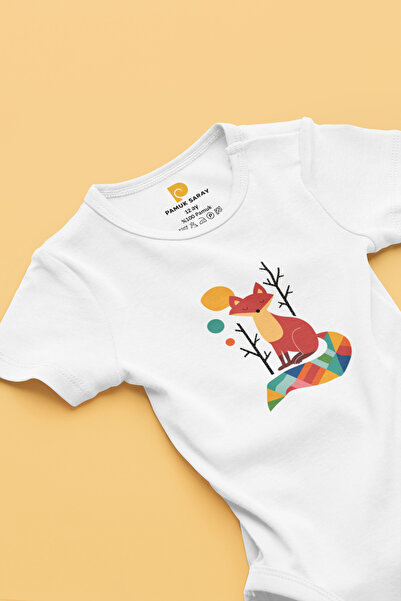 LilJoy Organic 100% Cotton Cute Fox Printed Short Sleeve Snap Fastener Baby B...