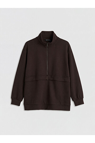 LC Waikiki ΝΕΑ ΣΕΖΟΝΑ ΑΠΟ ΤΗΝ GÜLİS GİYİM: Γυναικείο φούτερ τουνίκ με όρθιο γ...