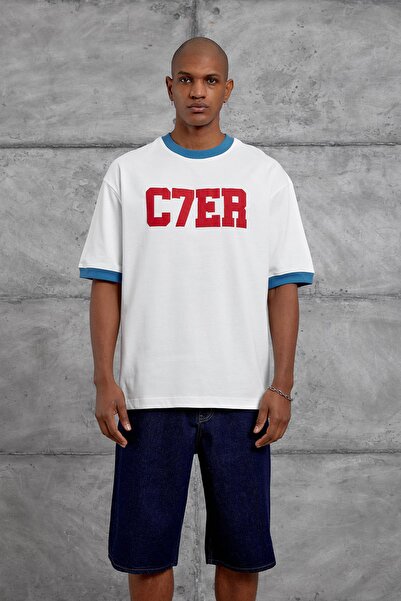 NOMARC Blue Yaka C7Er Printed Oversize Tshirt