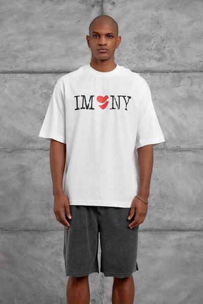 NOMARC White Imny Flamli Kumas Oversize Tshirt