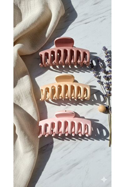 Srctech Women's 3-Piece Colorful XL Hair Clip Set Colorful Hair Clips 8 cm