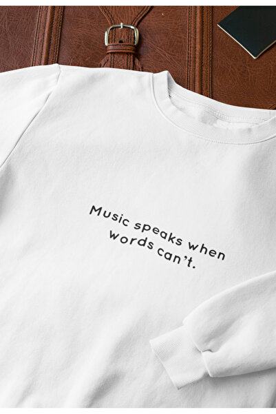 MAGORS Music Printed Cotton Long Sleeved Crewneck Retro Oversize Sweatshirt f...