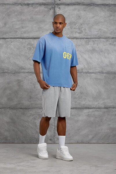 NOMARC Blue 067 Printed Oversize Washable Tshirt