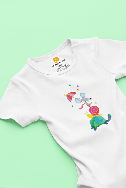 LilJoy Organic 100% Cotton Fairy Tale Animals Printed Short Sleeve Snap Faste...