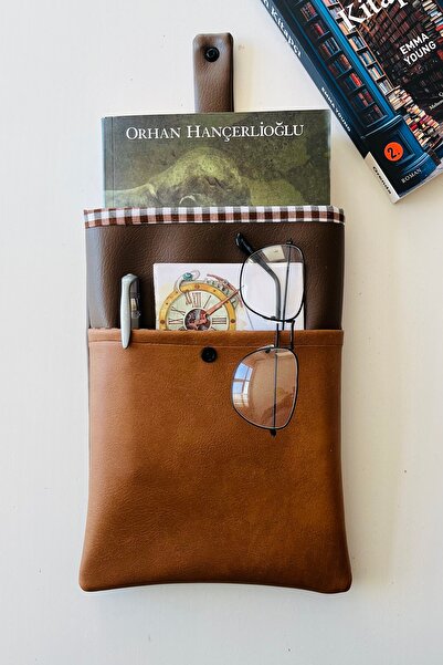 Outlet Çarşım Δερμάτινη θήκη βιβλίου με τσέπες, δώρο για τους λάτρεις των βιβ...