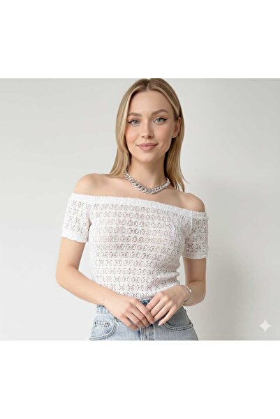 franky B Women's Madonna Collar Seersucker Textured Blouse Knitwear