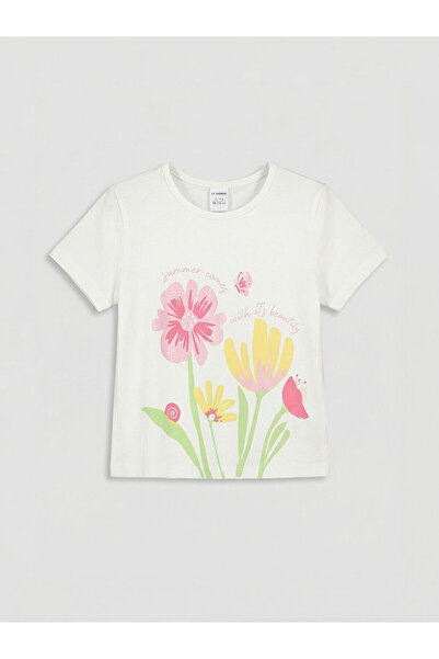 LC Waikiki إكرو طاقم الرقبة تي شيرت الفتاة