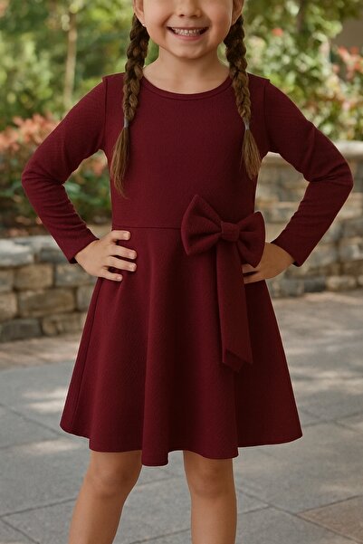 shop Момичешка рокля с панделки, тъкана, сезонна