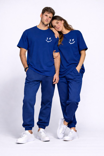 NEVERMIND Tricou pentru cuplu, oversize, unisex, set de 2 piese