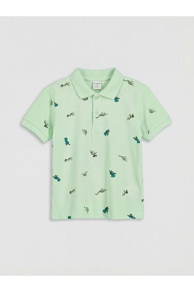 LC Waikiki Peak New Season Polo Collar Patterned Boys' Pique T-Shirt