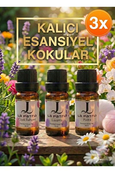 LaPatria 3 Adet Çamaşır Yün Kurutma Topu için Koku Seti - Lavanta&Çiçek Bahçe...