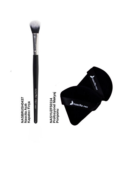 nascita Angled concealer brush 437 and makeup puff