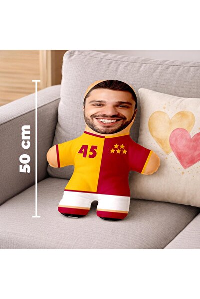 Motto Gift Kişiye Özel Fotoğraflı Sarı Kırmızı Şampiyon Taraftar - 50cm